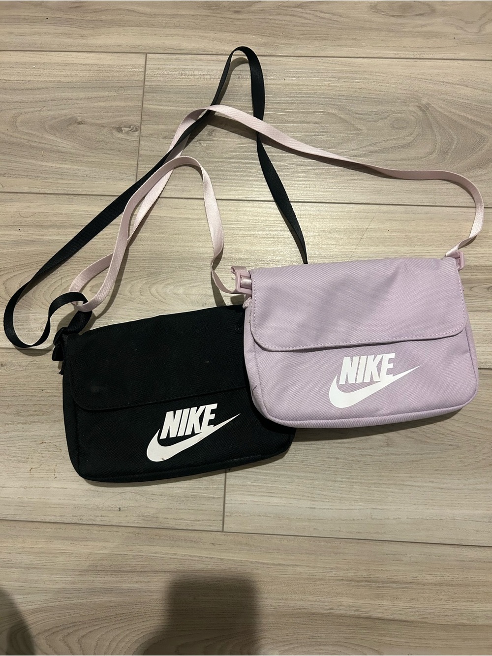Nike Women's Crossbody Bag - Black and Light Pink